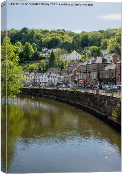 Matlock Bath waterside Canvas Print by Christopher Keeley