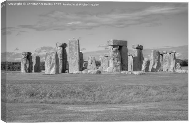 Stonehenge in black and white Canvas Print by Christopher Keeley