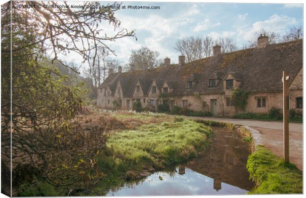 Reflections at Arlington Row in the Cotswolds Canvas Print by Christopher Keeley