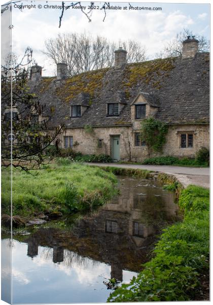 Arlington Row cottages in Bibury, Cotswolds Canvas Print by Christopher Keeley