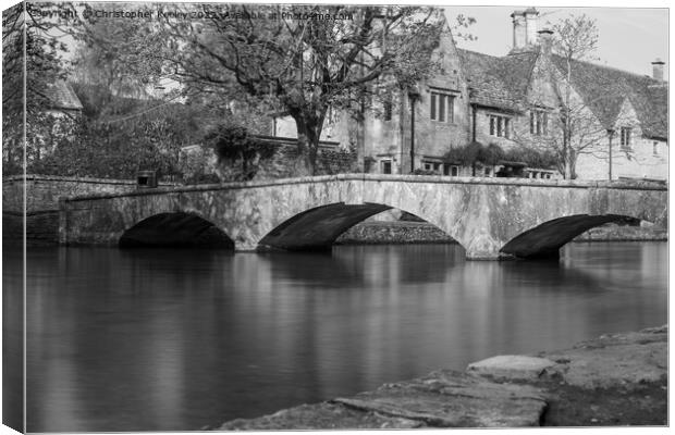Enchanting Stone Bridge in Bourton-on-the-Water Canvas Print by Christopher Keeley