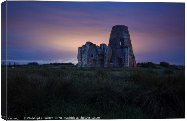 Night time at St Benet's Abbey Canvas Print by Christopher Keeley