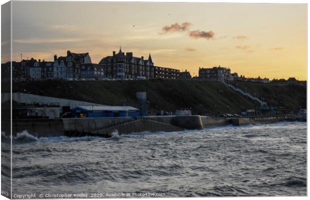Sunset over Cromer Canvas Print by Christopher Keeley