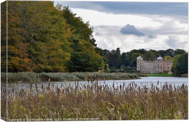 Blickling Hall from across the lake Canvas Print by Christopher Keeley