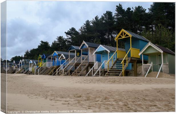 Wells beach huts Canvas Print by Christopher Keeley