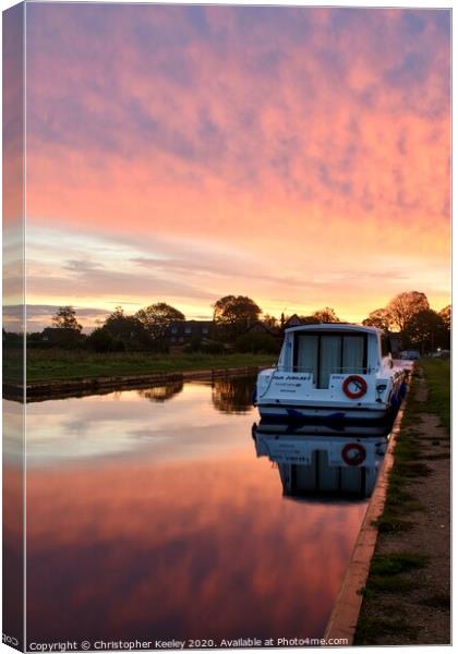 Thurne sunrise Canvas Print by Christopher Keeley