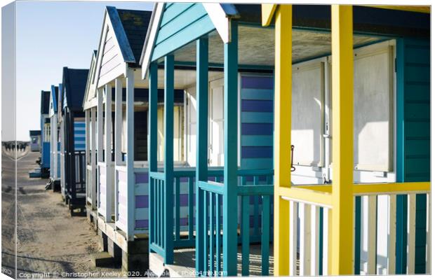 Southwold beach huts Canvas Print by Christopher Keeley