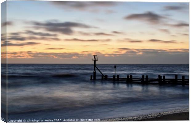 Early morning at Gorleston Canvas Print by Christopher Keeley
