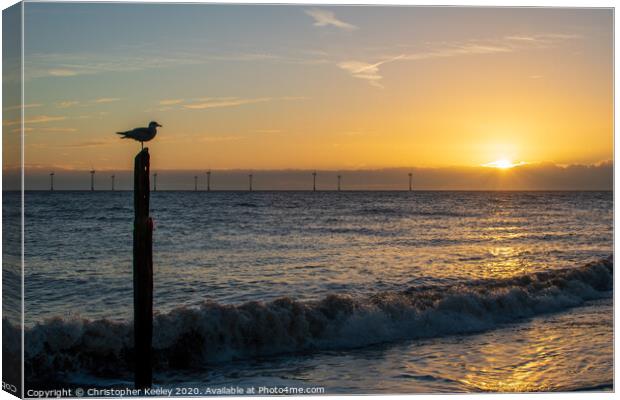 Sunrise at Caister Canvas Print by Christopher Keeley
