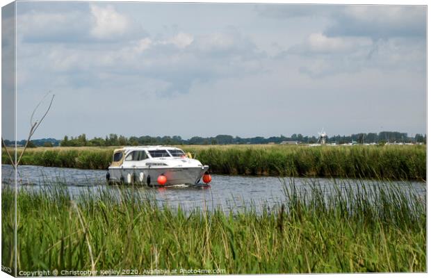 Boat on the Norfolk Broads Canvas Print by Christopher Keeley