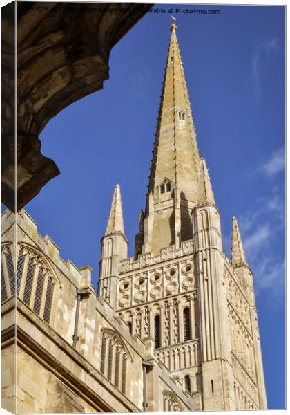 Norwich Cathedral spire Canvas Print by Christopher Keeley