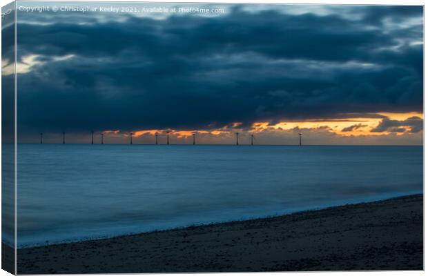 Sunrise at Caister-on-sea Canvas Print by Christopher Keeley