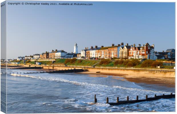 Southwold beach and sea Canvas Print by Christopher Keeley