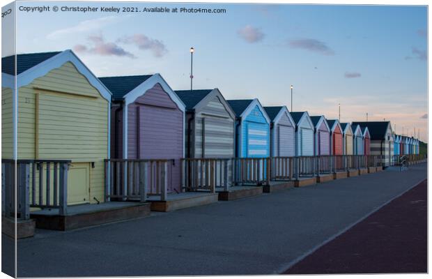 Gorleston beach huts Canvas Print by Christopher Keeley