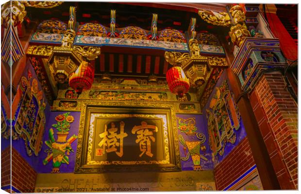 Chinese temple building ornate Cheah Si Sek Tek To Canvas Print by Hanif Setiawan