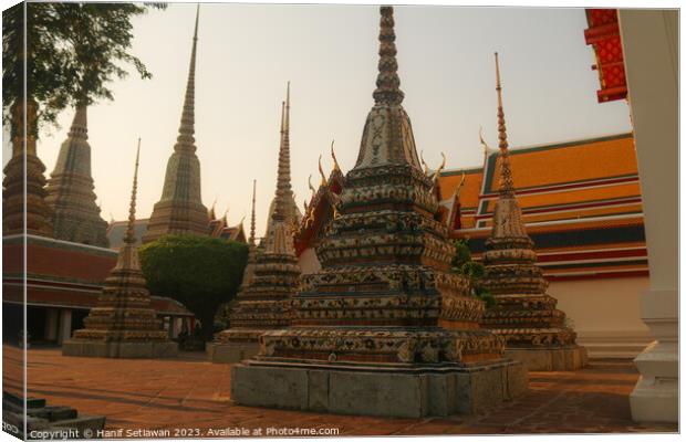 First stupas at Phra Chedi Rai in Wat Pho temple c Canvas Print by Hanif Setiawan
