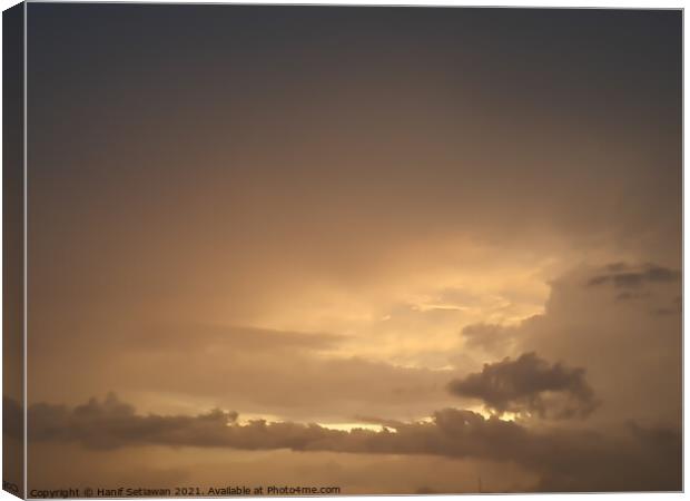 Brown golden cloudscape with cloud shapes. Canvas Print by Hanif Setiawan