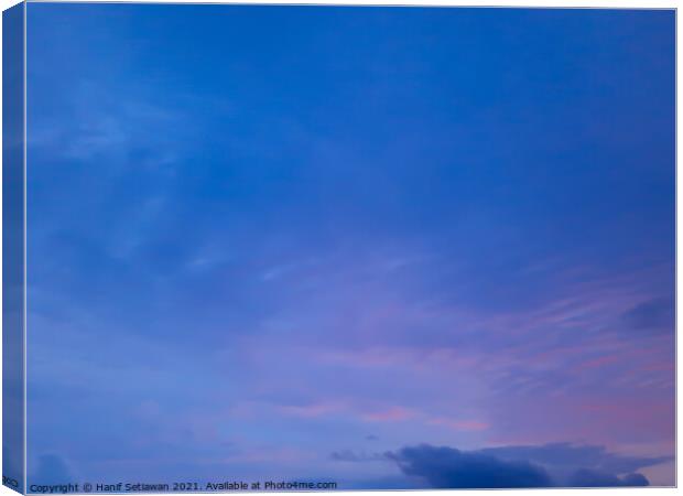 Blue cloudscape with cirrus sky. Canvas Print by Hanif Setiawan
