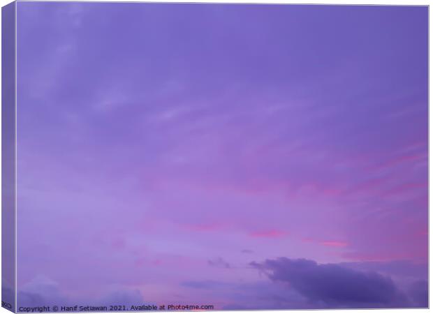 Pastel pink blue cloudscape with smooth cloud shapes. Canvas Print by Hanif Setiawan