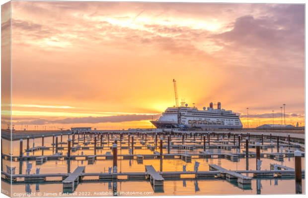 Sunrise over Dover Marina  Canvas Print by James Eastwell