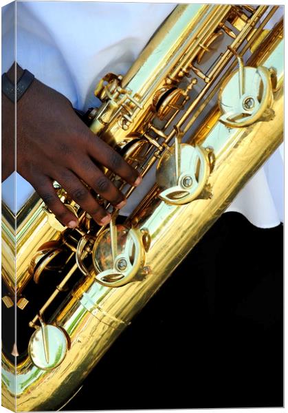 Saxophone player. Canvas Print by Dr.Oscar williams: PHD