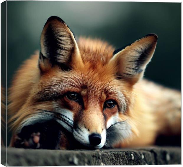 A close up of a fox Canvas Print by Paddy 