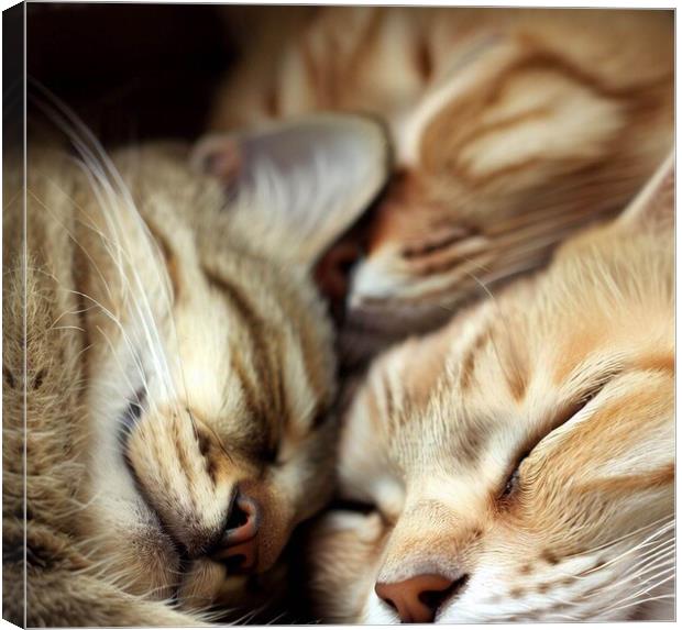 The 3 sleeping kittens  Canvas Print by Paddy 