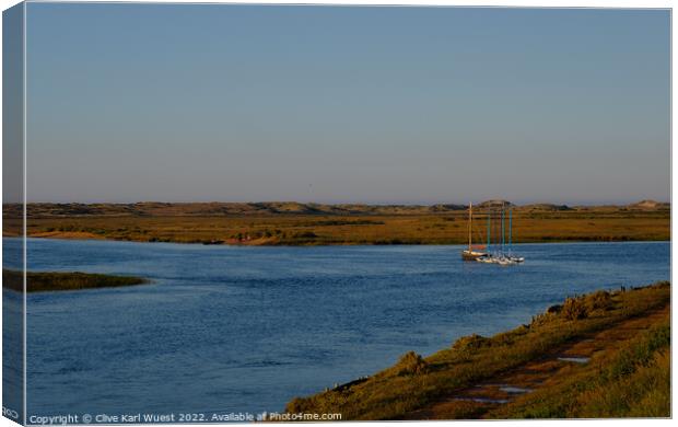 Boats at Burnham Overy Staithe Canvas Print by Clive Karl Wuest