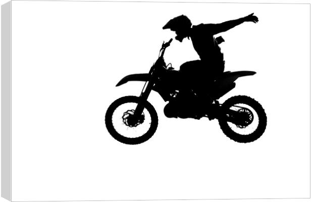 Motorcircle rider silhouette Canvas Print by Mikhail Pogosov