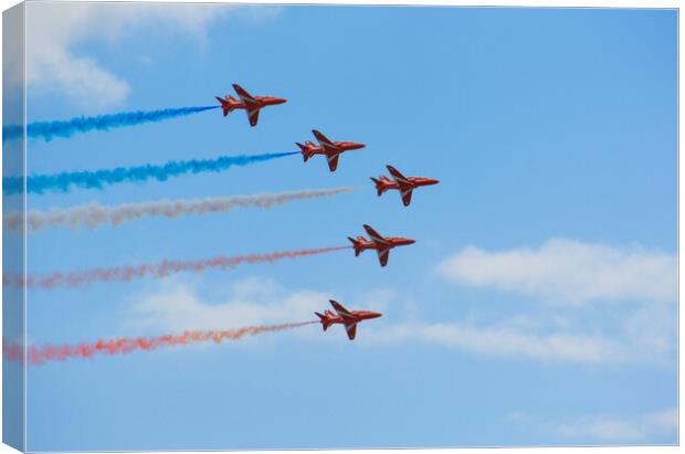 Red Arrows for Clacton's 150th Anniversary Celebra Canvas Print by Paula Tracy