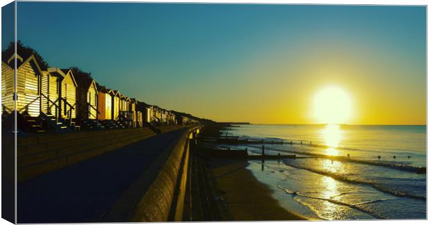 Morning glow over Walton-on-the-Naze pier Canvas Print by Paula Tracy