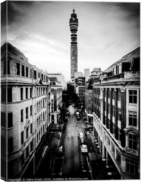 The BT Tower Canvas Print by claire chown