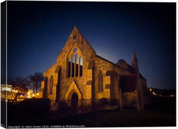 The Royal Garrison Church by night Canvas Print by claire chown