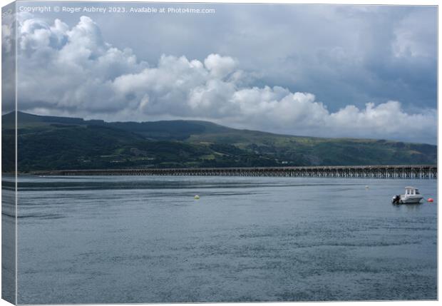 Barmouth Railway Bridge, North Wales Canvas Print by Roger Aubrey