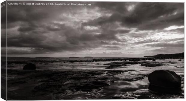 Penarth beach in winter Canvas Print by Roger Aubrey