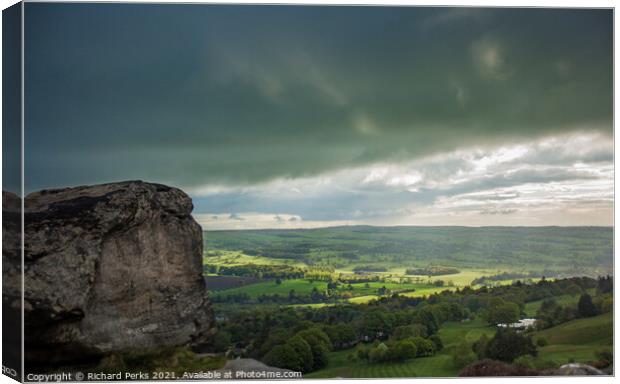 Sunshine over Wharfedale Canvas Print by Richard Perks