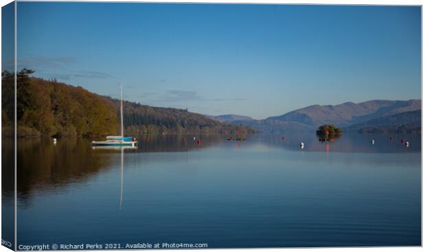 Dead Calm on Lake Windemere Canvas Print by Richard Perks
