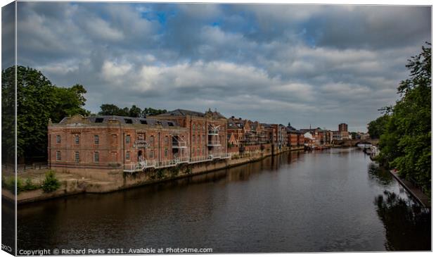 River Ouse warehouses York Canvas Print by Richard Perks