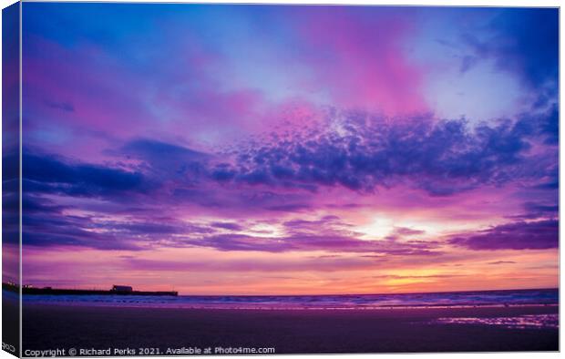 Bridlington Sunrise Canvas Print by Richard Perks