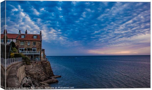 Robin Hoods Bay clouds Canvas Print by Richard Perks