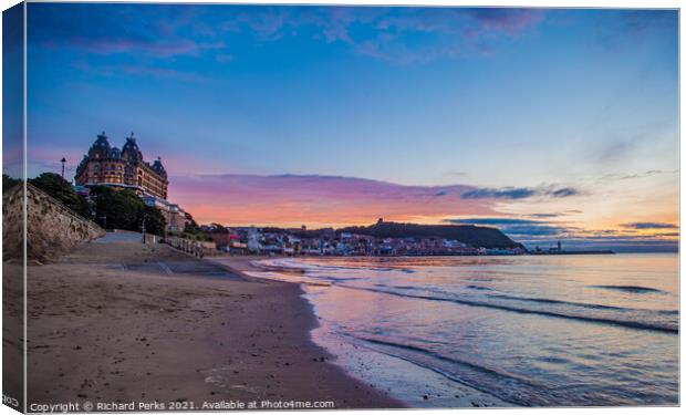 Scarborough south bay and The Grand Hotel Canvas Print by Richard Perks