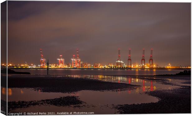 Seaforth Docks- Liverpool Reflections Canvas Print by Richard Perks