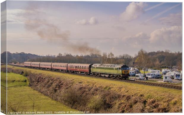 Preserved Class 47 at Burrs Country Park Canvas Print by Richard Perks