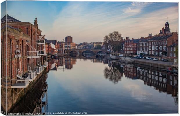Early morning reflections on the Ouse Canvas Print by Richard Perks