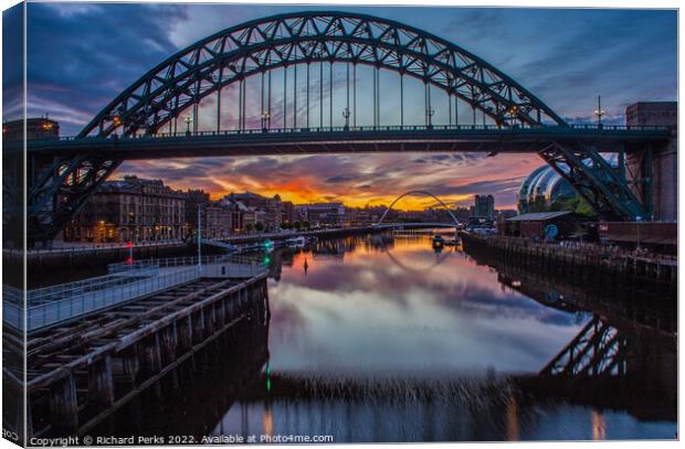 Radiant Tyneside Sunrise Canvas Print by Richard Perks