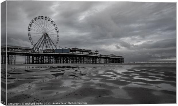 Big Wheel Storm  - Blackpool Pier Canvas Print by Richard Perks