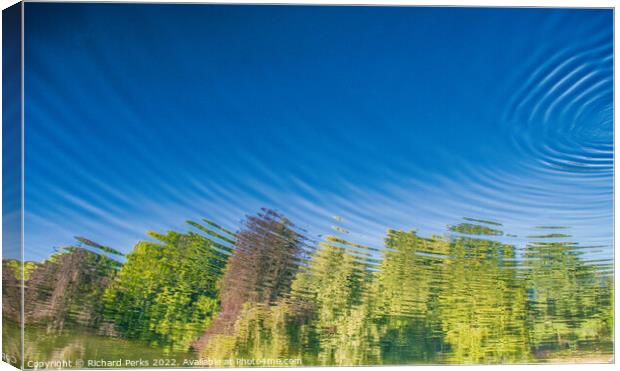 Tree reflections in the lake ripples Canvas Print by Richard Perks