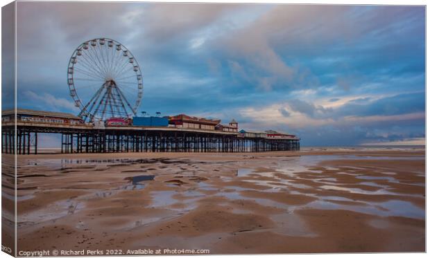 Blackpool central Pier before the storm Canvas Print by Richard Perks