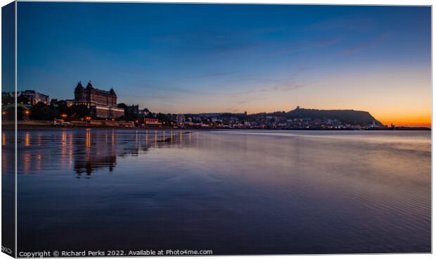 Grand Hotel Reflections - Scarborough Beach Canvas Print by Richard Perks