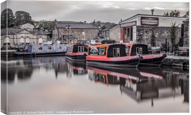 Rosie and Jim at the Boathouse Bar - Skipton Canvas Print by Richard Perks